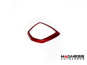 FIAT 500 ABARTH Rear Emblem Trim (1 piece) - Carbon Fiber - Red Candy